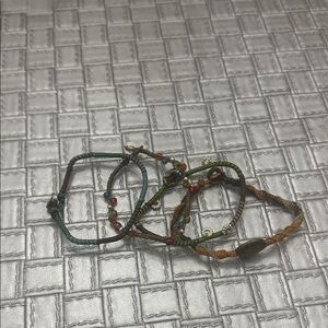 Wakami Boho Woven Bracelet Set Colorful Beaded Adjustable Cord